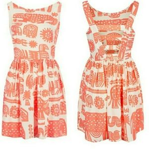 TOPSHOP Tribal Animal Print Dress (Size 12)